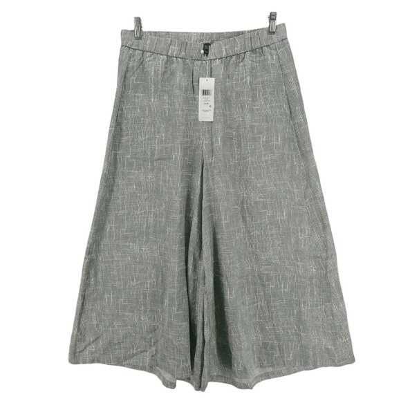 NWT EILEEN FISHER Drift Silk Organic Cotton Culotte Cropped Pant Wide Leg MEDIUM - Picture 1 of 6